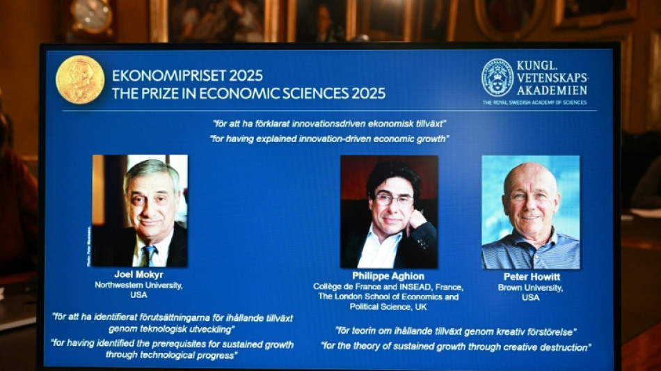 Trio wins economics Nobel for work on tech-driven growth